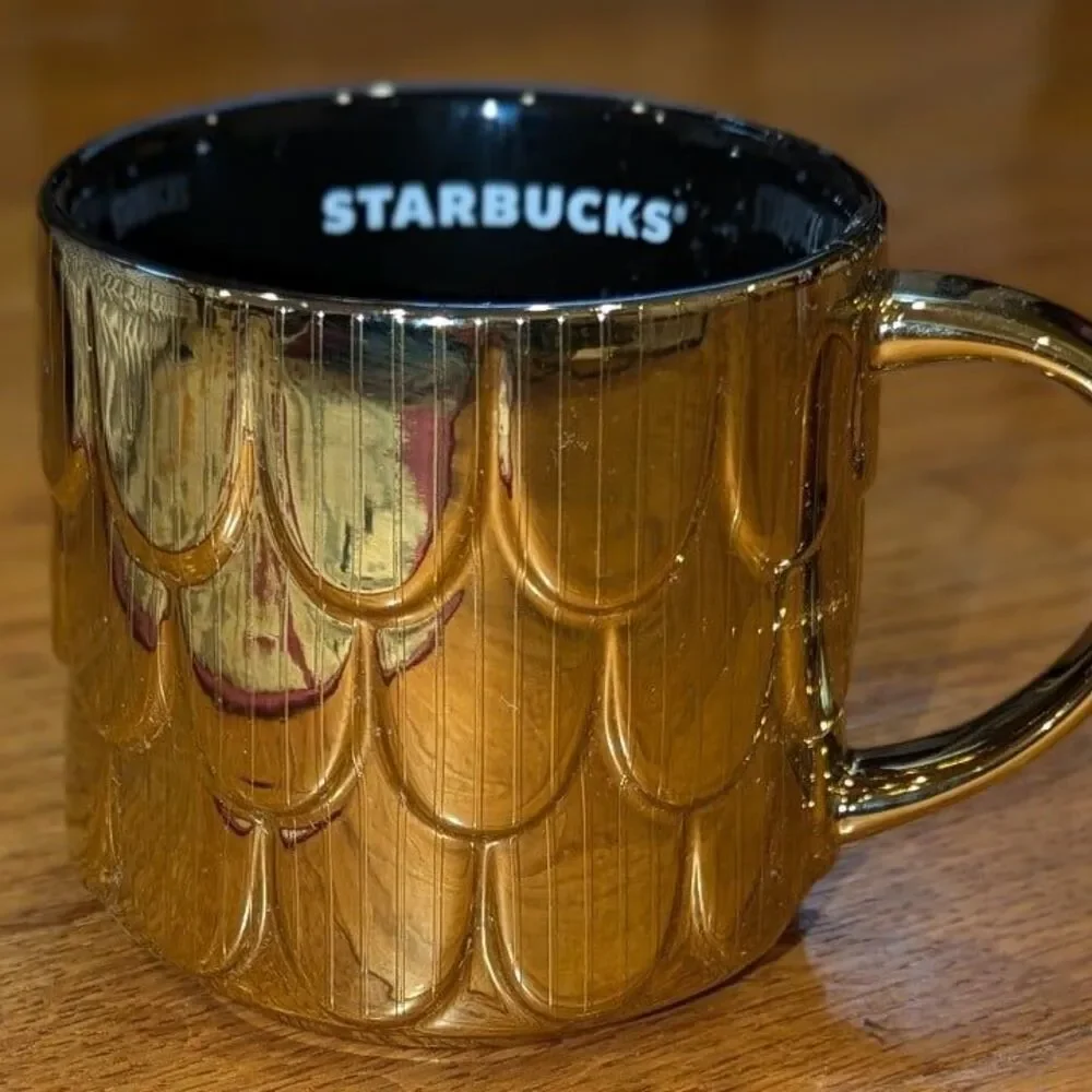 Starbucks 2019 Gold Ceramic Siren‎ Scales Coffee Mug Cup